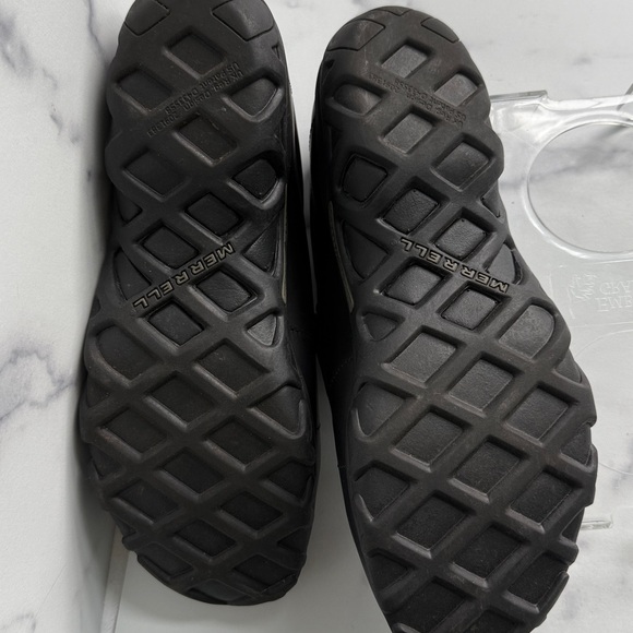 Merrell Mens Jungle Moc Midnight Black Leather Slip On Shoes Size 11 - Picture 9 of 13